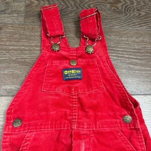 VINTAGE Oshkosh B'Gosh Red Corduroy Overall, 4T, Fall, Winter